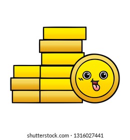 gradient shaded cartoon of a coins