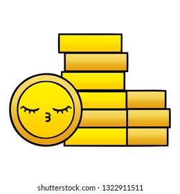 gradient shaded cartoon of a coins