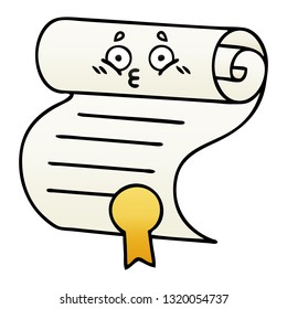 gradient shaded cartoon of a contract