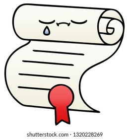 gradient shaded cartoon of a contract