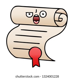 gradient shaded cartoon of a contract