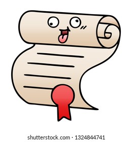 gradient shaded cartoon of a contract