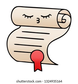 caricatura sombreada de degradado de un contrato