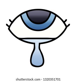 gradient shaded cartoon of a crying eye