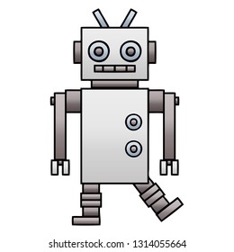 Farbverlauf-Cartoon eines Tanzroboters