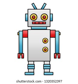 caricatura sombreada de gradiente de un robot bailador