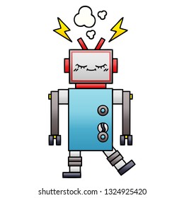 Farbverlauf-Cartoon eines Tanzroboters