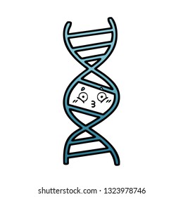 caricatura sombreada de gradiente de una cadena de ADN