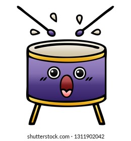 gradient shaded cartoon of a drum
