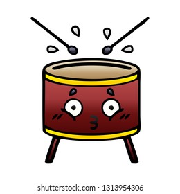 gradient shaded cartoon of a drum