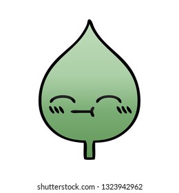 gradient shaded cartoon of a expressional leaf