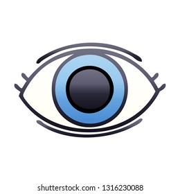 Farbverlauf-Cartoon auf einem Auge