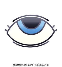 gradient shaded cartoon of a eye looking up
