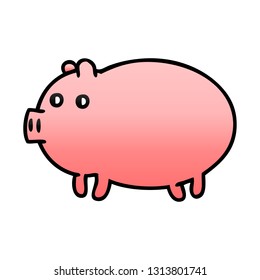 gradient shaded cartoon of a fat pig