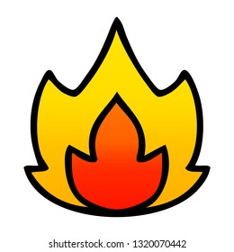 caricatura sombreada degradada de un incendio
