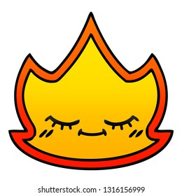 caricatura sombreada degradada de una llama de fuego