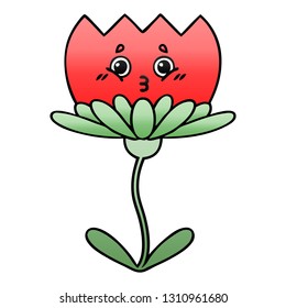 gradient shaded cartoon of a flower