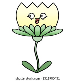 caricatura sombreada degradada de una flor