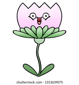 caricatura sombreada degradada de una flor