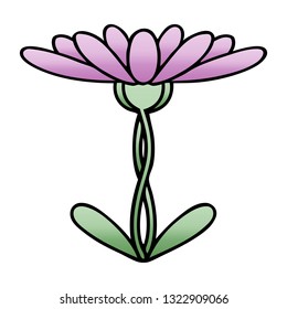 Farbverlauf-schattiger Cartoon einer Blume