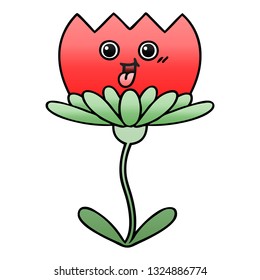 caricatura sombreada degradada de una flor