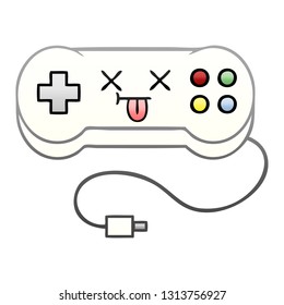 caricatura sombreada de degradado de un controlador de juego
