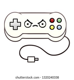 caricatura sombreada de degradado de un controlador de juego