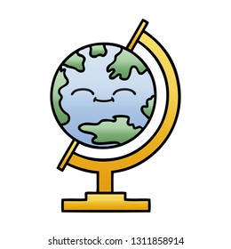 gradient shaded cartoon of a globe of the world