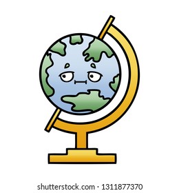 caricatura sombreada de gradiente de un globo del mundo