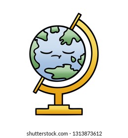 gradient shaded cartoon of a globe of the world