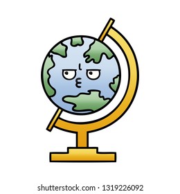 caricatura sombreada de gradiente de un globo del mundo