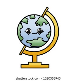 caricatura sombreada de gradiente de un globo del mundo