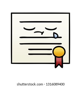 gradient shaded cartoon of a graduation diploma