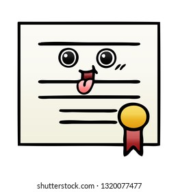 gradient shaded cartoon of a graduation diploma