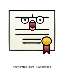 gradient shaded cartoon of a graduation diploma