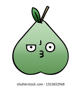 gradient shaded cartoon of a green pear