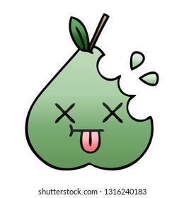 gradient shaded cartoon of a green pear