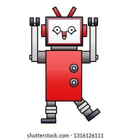 gradient shaded cartoon of a happy robot