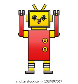 gradient shaded cartoon of a happy robot