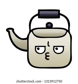 gradient shaded cartoon of a kettle