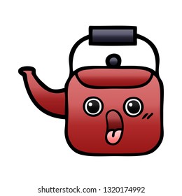 gradient shaded cartoon of a kettle