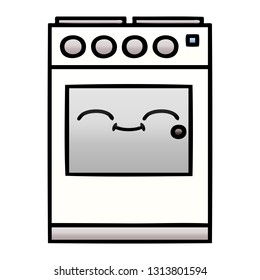 gradient shaded cartoon of a kitchen oven