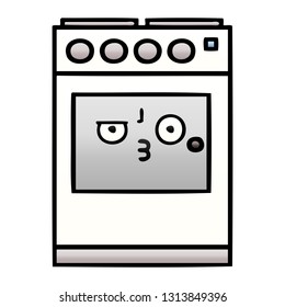 gradient shaded cartoon of a kitchen oven
