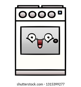 desenho animado sombreado gradiente de um forno de cozinha