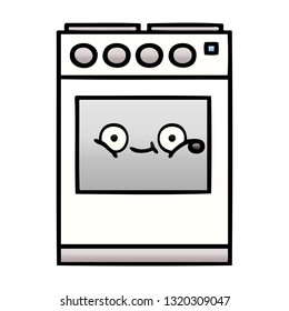 gradient shaded cartoon of a kitchen oven
