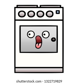 gradient shaded cartoon of a kitchen oven