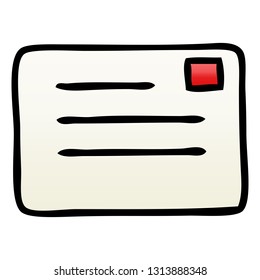 gradient shaded cartoon of a letter