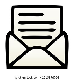 gradient shaded cartoon of a letter and envelope