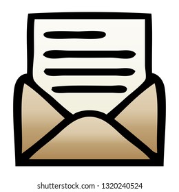 gradient shaded cartoon of a letter and envelope