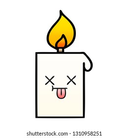 gradient shaded cartoon of a lit candle